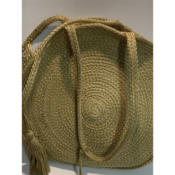 Magid Round Jute Tote Bag Shoulder Handbag Purse Shopper Boho Beach Straw Woven - Picture 7 of 11